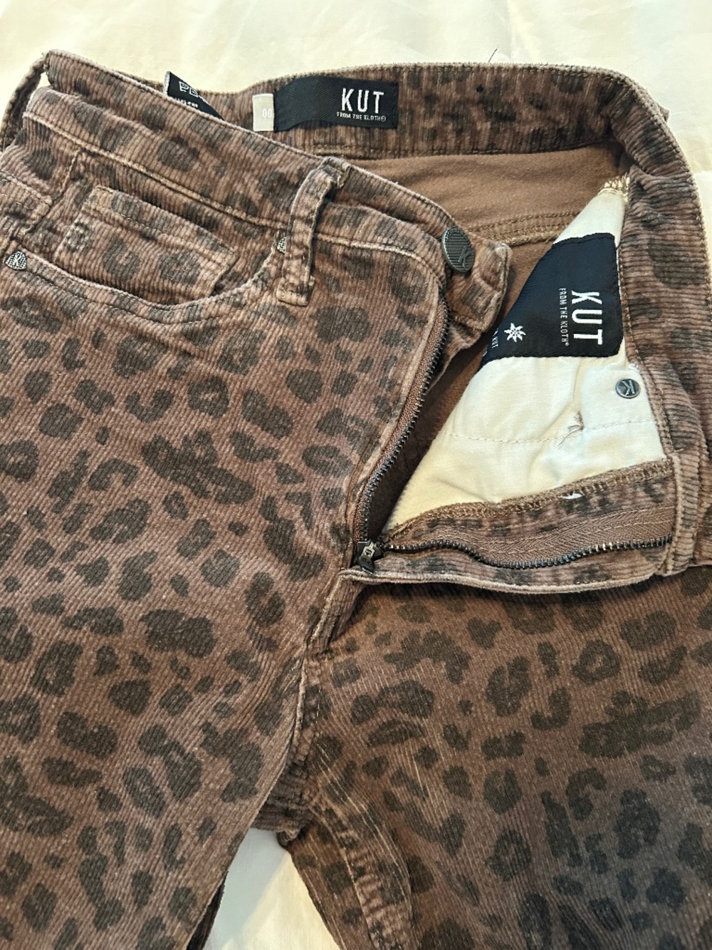 Kut leopard corduroy pants